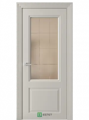 Межкомнатная дверь N4 RAL7044 Серый Сатинат бронзовый