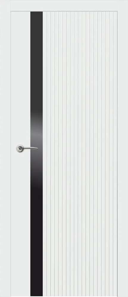 Межкомнатная дверь ДС Степс ПО черное ABS кромка софт тач белый Белый Лакобель черный