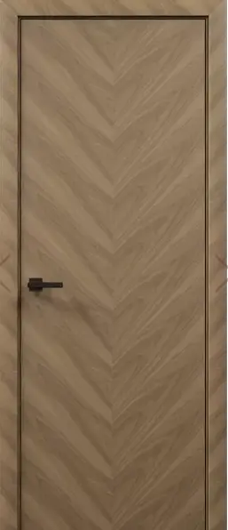 Межкомнатная дверь Ампир Гладкое Классик Елка орех натуральный диагональ Орех
