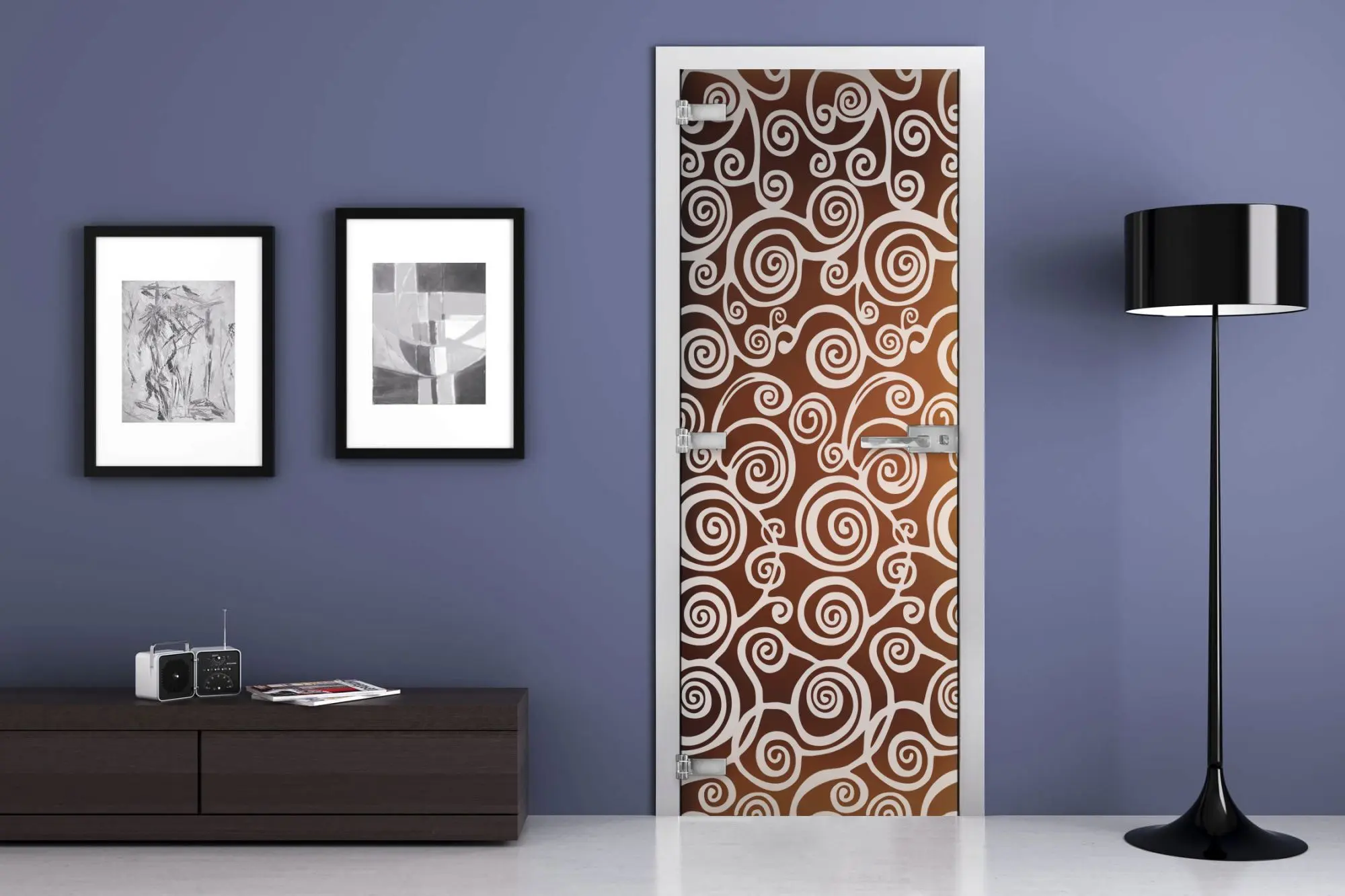 Дверь стеклянная MG-12 Бронза матовая