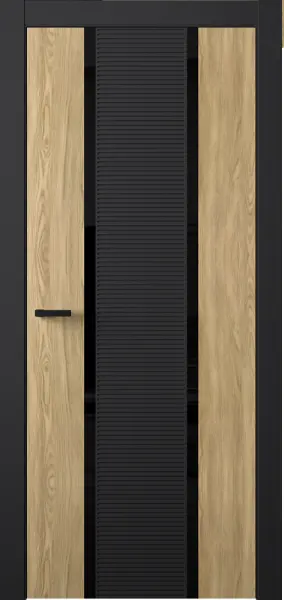 Межкомнатная дверь Entro Fashion FS-6D Черный LACOBEL Черный лак
