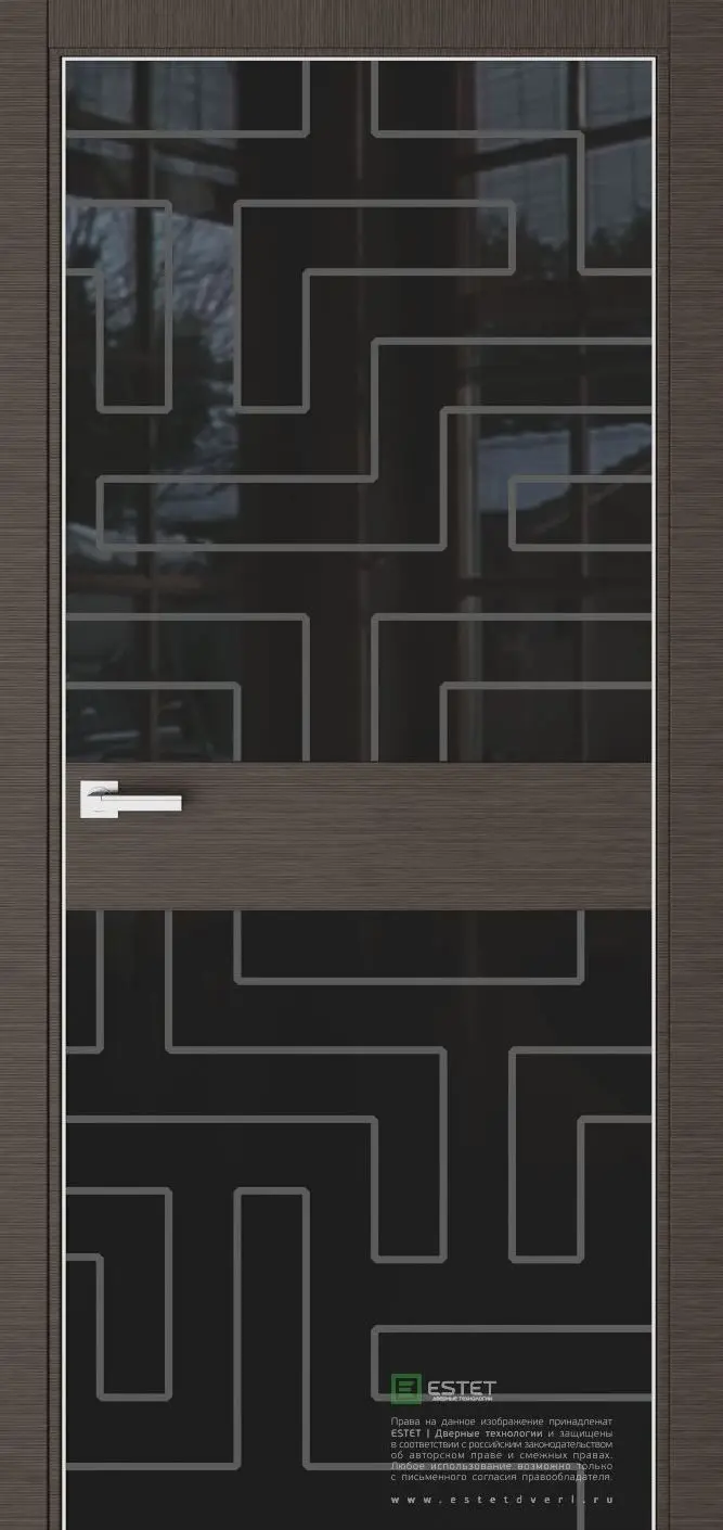 Межкомнатная дверь Урбан US-1 Венге-горизонт Венге Лакобель черный