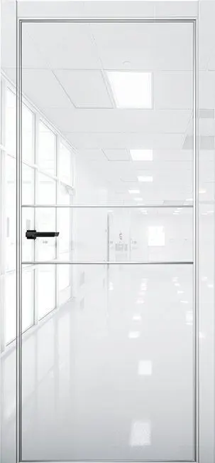 Межкомнатная дверь Pt 3 Платина АL Crystall White