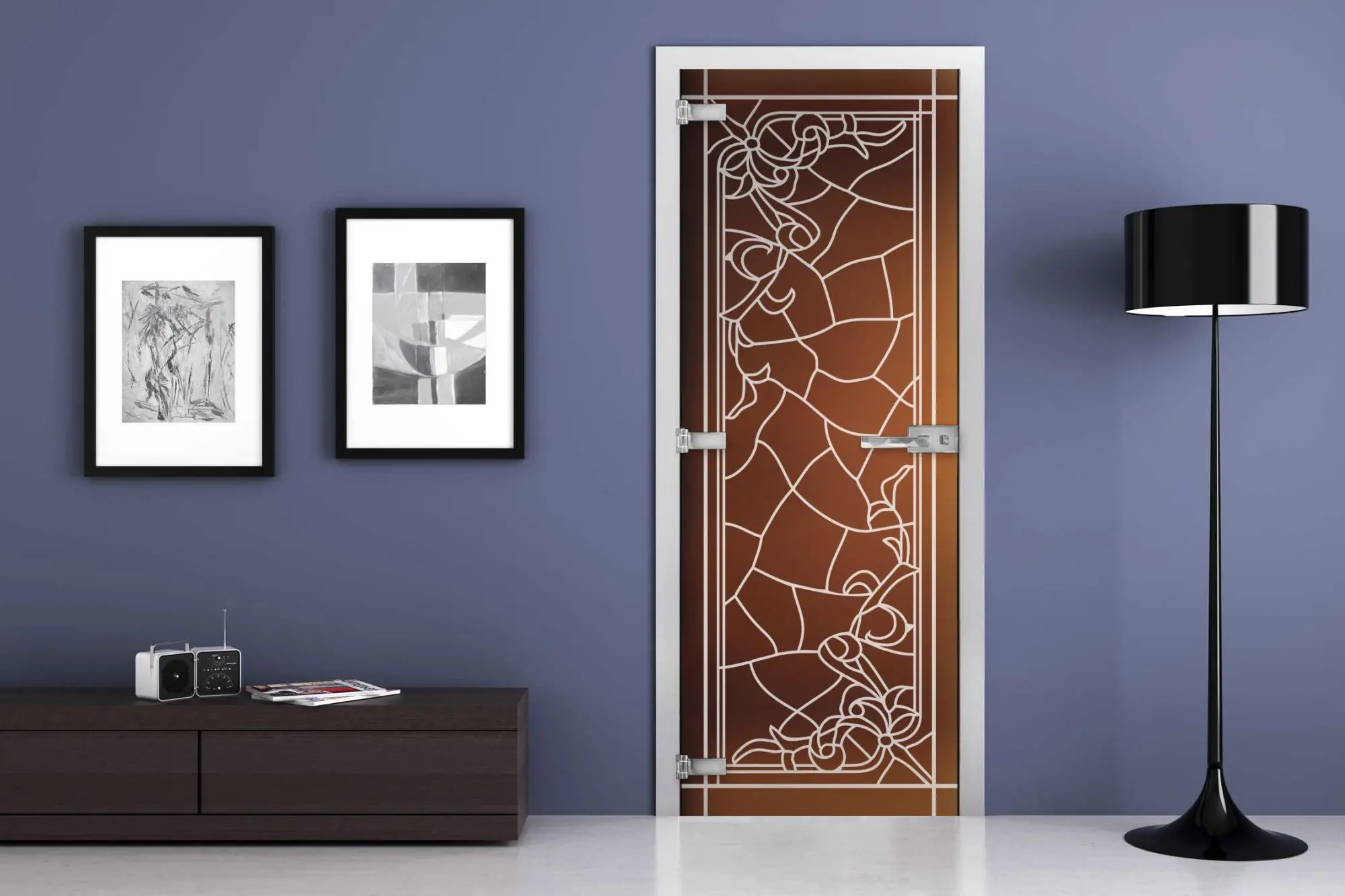 Дверь стеклянная MG-18 Бронза матовое