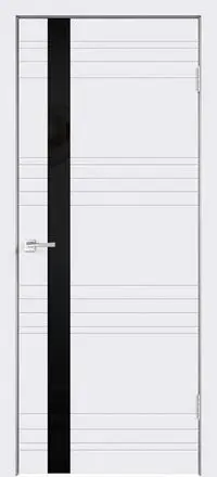Межкомнатная дверь SCANDI N Z1 Эмаль белая 9003 ст.Лакобель черный