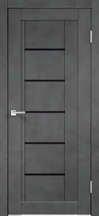 Межкомнатная дверь NEXT 3 Муар темный ст.Лакобель черный Темно-серый Лакобель черный
