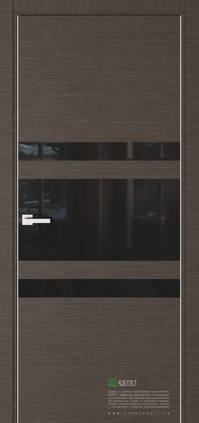 Межкомнатная дверь Урбан 6 Венге-горизонт Венге Лакобель черный
