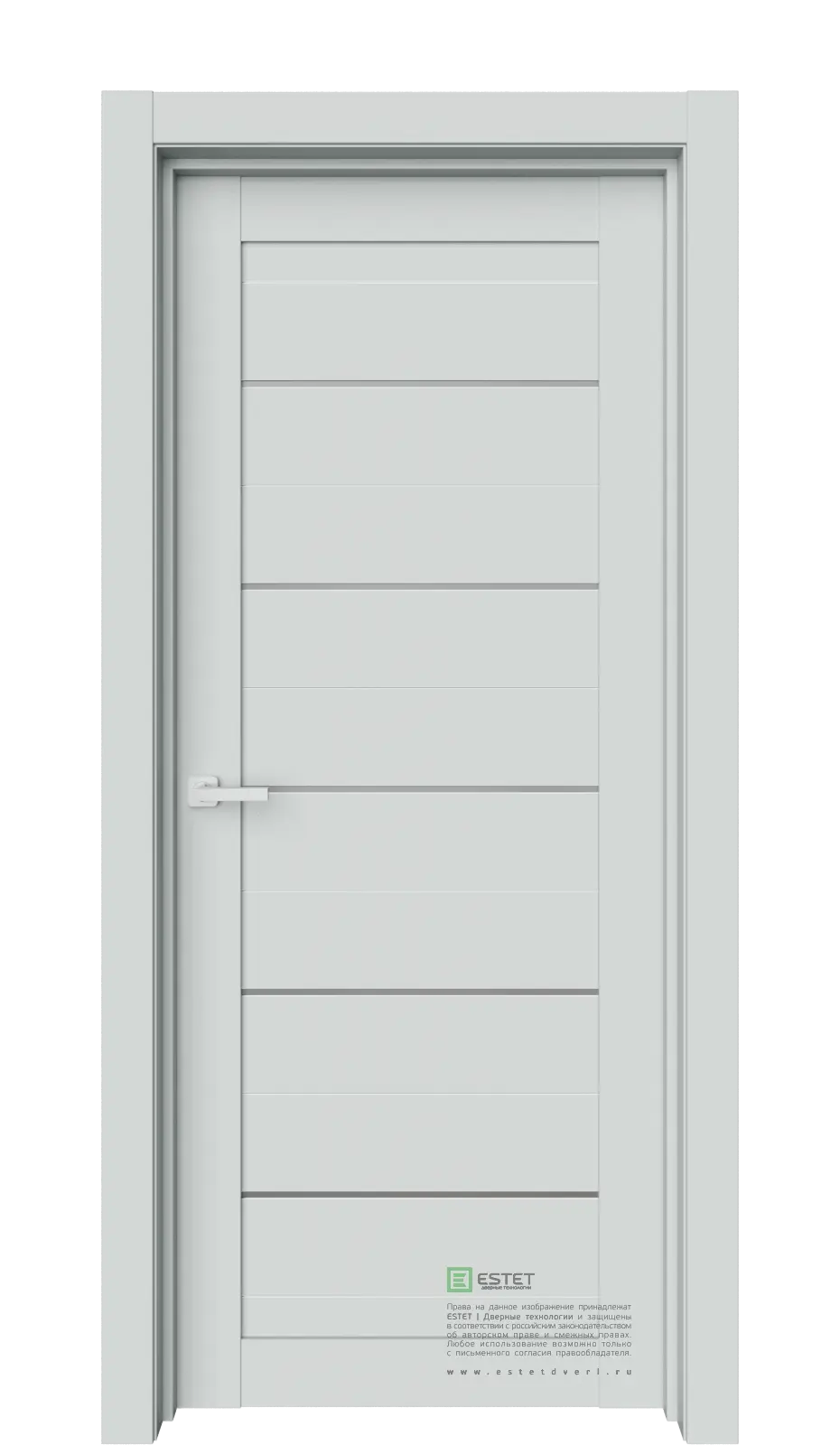 Межкомнатная дверь Роял-R6 Адамант Светло-серый Сатинат графит