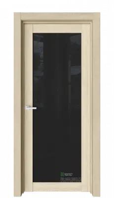 Межкомнатная дверь Версо В12 Сенди Дуб светлый Триплекс черный