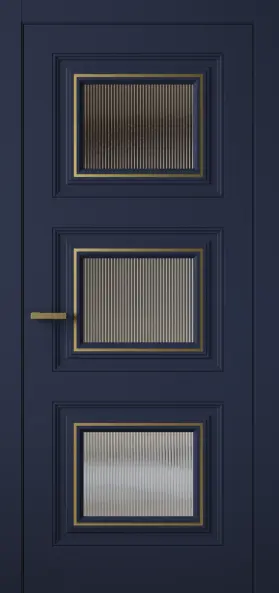 Межкомнатная дверь Entro Prime 3 ПО Рифленое Велюр сапфир Синий Рифленое
