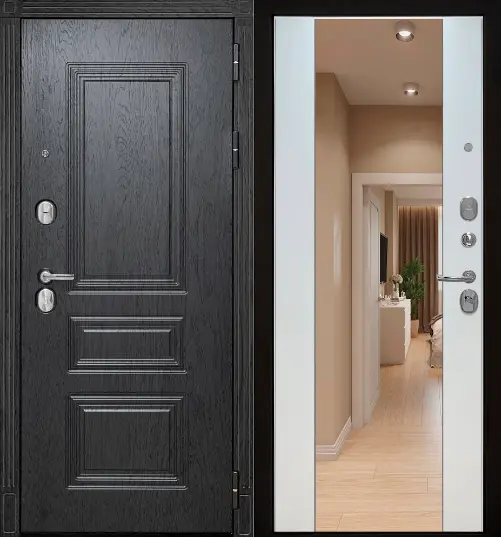 Металлическая дверь STR Честер зеркало Оптима