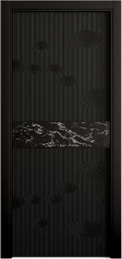 Межкомнатная дверь Каррара-12 RAL 9011 Черный