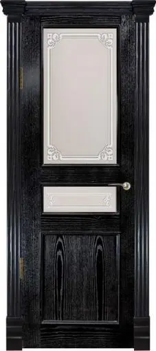 Межкомнатная дверь Прага 2 "Никея", шпон: ясень тон 8 Тёмный