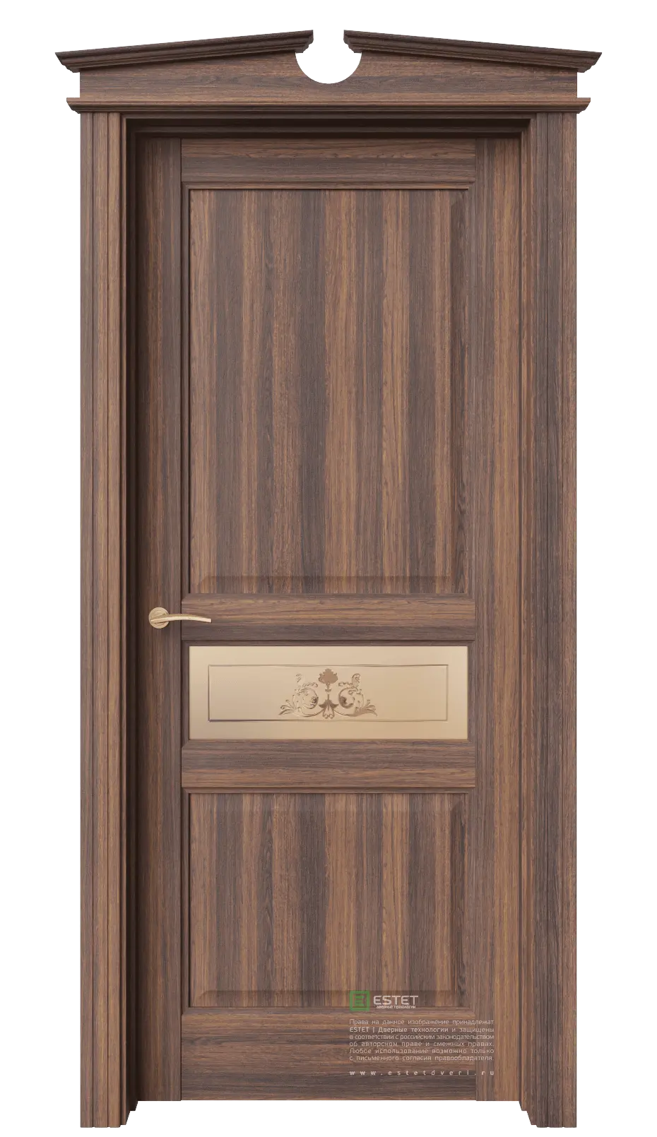 Межкомнатная дверь Соната-7 Дуб торонто ст.2 Темно-коричневый Сатинат белое витраж прозрачный