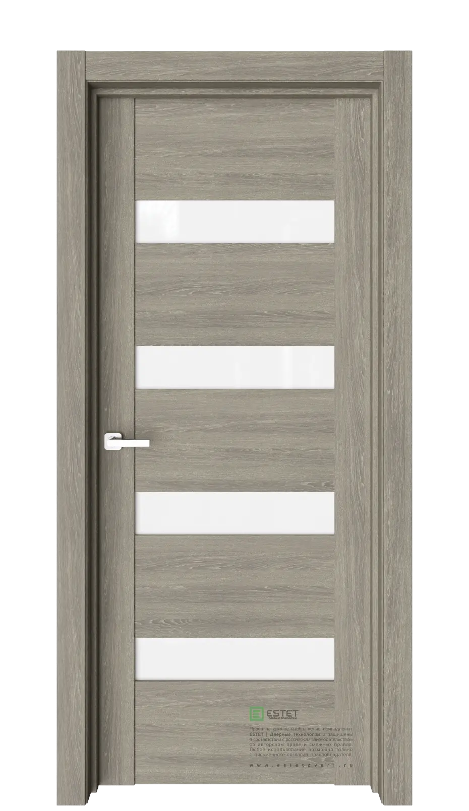 Межкомнатная дверь Версо В19 Орех мраморный Темно-серый Триплекс белоснежный