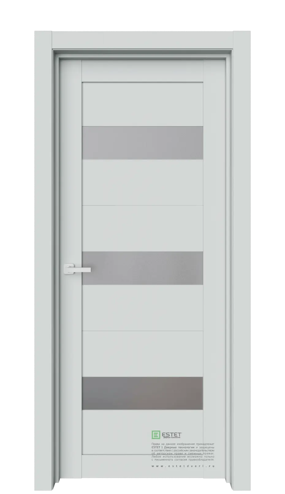 Межкомнатная дверь Роял-R41 Адамант Светло-серый Сатинат графит