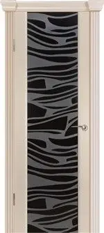 Межкомнатная дверь Палермо 3 "Раунда черное", Беленый дуб