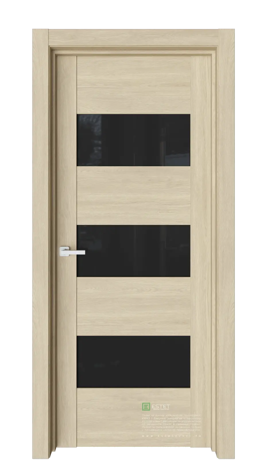 Межкомнатная дверь Версо В20 Сенди Дуб светлый Триплекс черный
