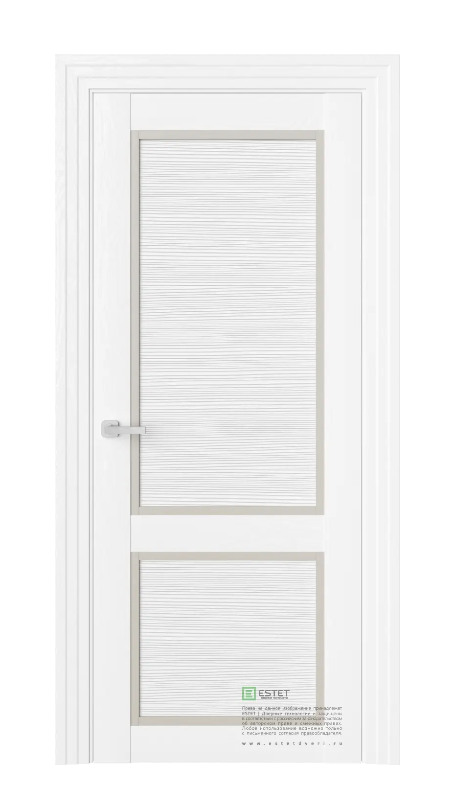 Межкомнатная дверь J3D Ясень винтер Белый с текстурой