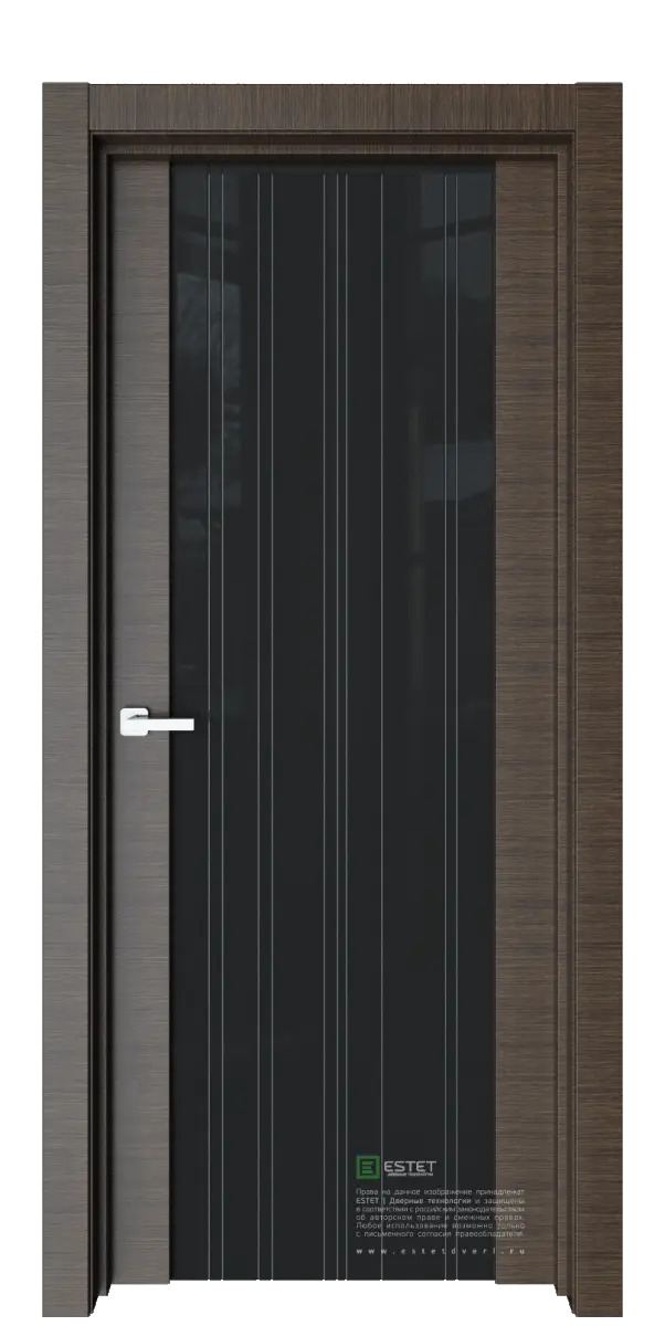 Межкомнатная дверь Е7 корица, гравировка Р13 Венге