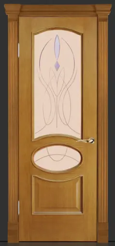 Межкомнатная дверь Алина "Жук", шпон: анегри тон 2 Светлый Анегри