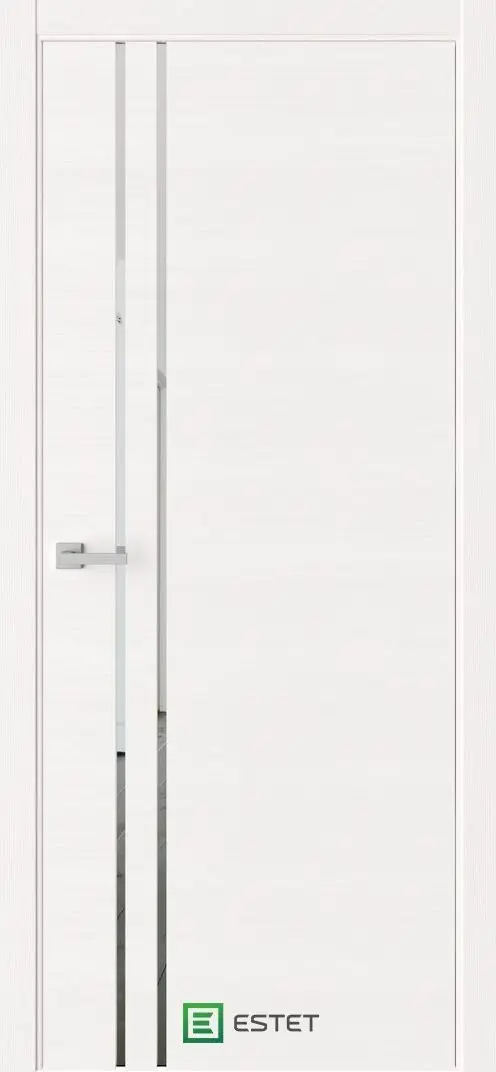 Межкомнатная дверь Вейс В9 Вайт Зеркало Белый с текстурой