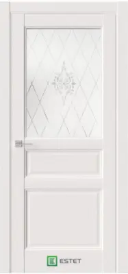 Межкомнатная дверь SE8 энамель полярный Белый с текстурой Ромб