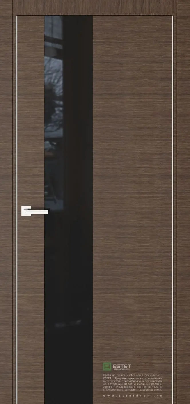 Межкомнатная дверь Урбан 12 Корица Темно-коричневый Лакобель черный