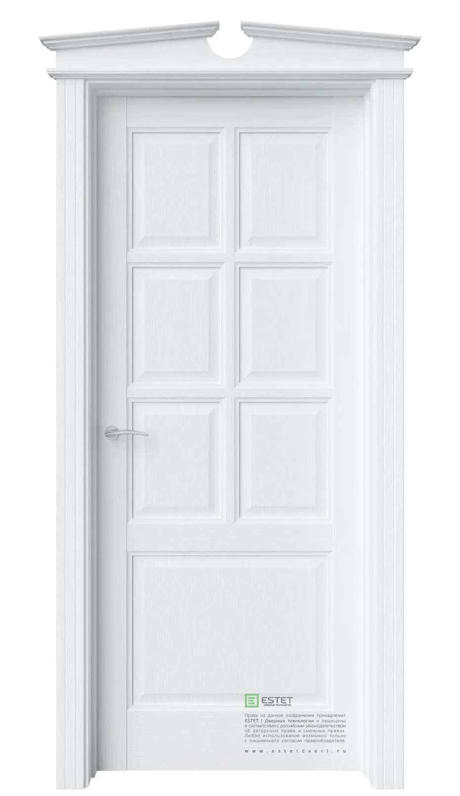 Межкомнатная дверь Соната-15 Полярный Белый с текстурой