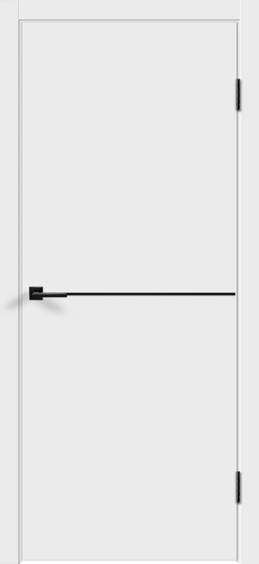 Дверь FLAT Н1 УФ-эмаль, хром молдинг