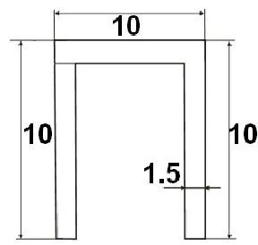 Нижняя направляющая 1м 10х10мм