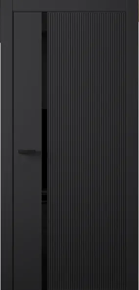 Межкомнатная дверь Entro Fashion FS-2 ПО Черный LACOBEL Черный лак