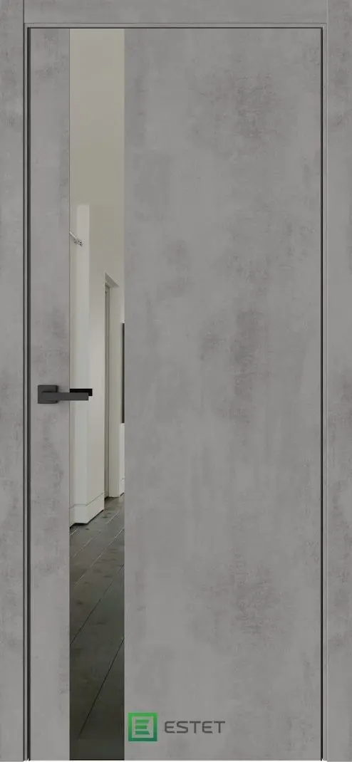 Межкомнатная дверь Урбан 2 Камень темный Темно-серый Зеркало графитовое