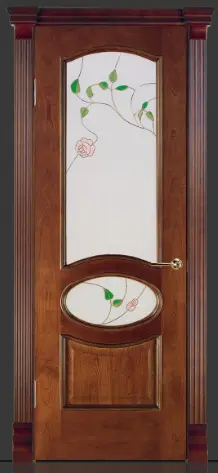 Межкомнатная дверь Алина "Роза", шпон: красное дерево Красное дерево