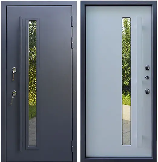 Входная дверь с терморазрывом и стеклом Броня Квадро 7024