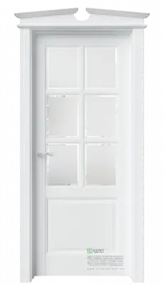 Межкомнатная дверь Соната-14 Полярный Белый с текстурой Фацет сатинат белый