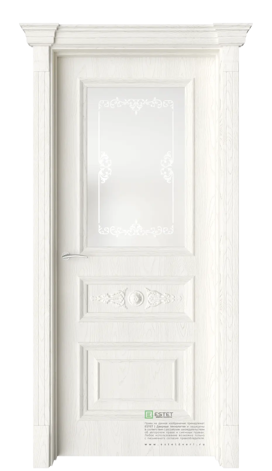 Межкомнатная дверь GE7M Elegant Брандо Дуб Сатинат белое сияние 2