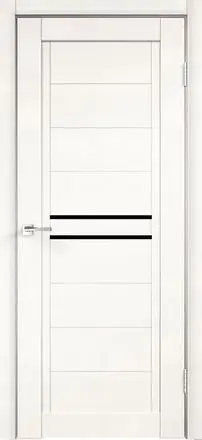 Межкомнатная дверь NEXT 2 Эмалит белый ст.Лакобель черный Белый Лакобель черный