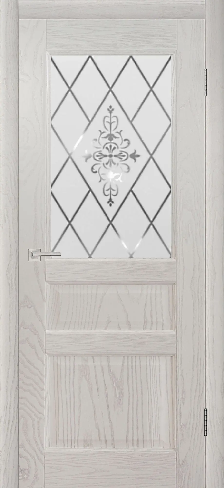 Межкомнатная дверь YD Честер ПО эмаль белая полузалитая Белый с текстурой