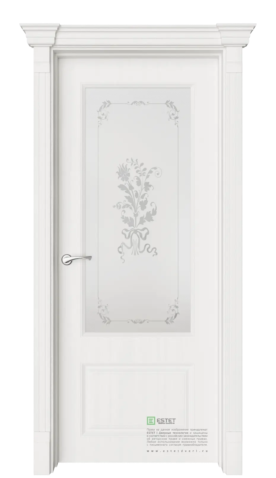 Межкомнатная дверь Эвиза-2 фрезия Белое дерево Белый с текстурой Сатинат белое пескоструй