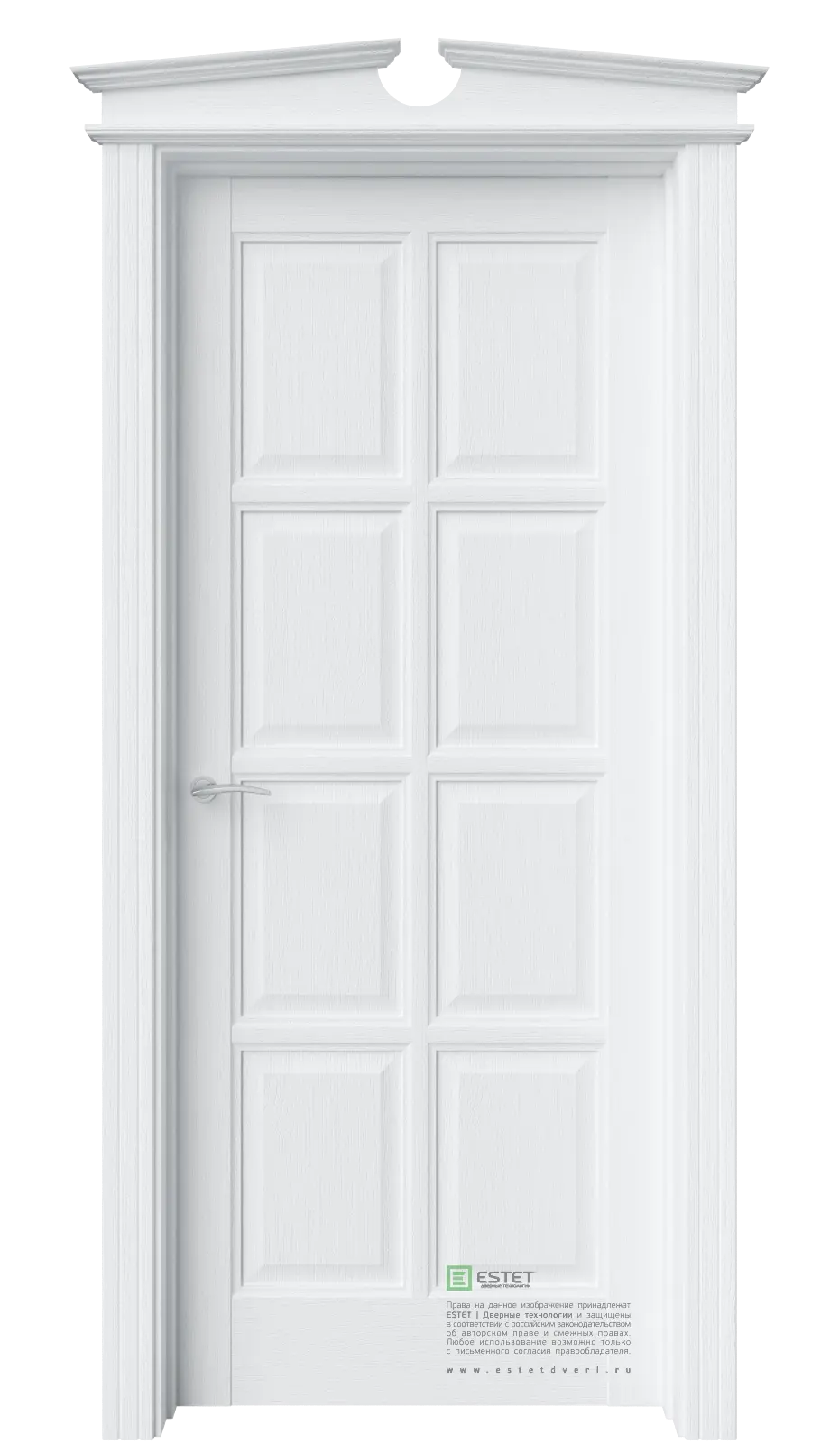 Межкомнатная дверь Соната-17 Полярный Белый с текстурой