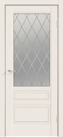 Межкомнатная дверь SCANDI 3V Эмаль слоновая кость ст.ромб светлый