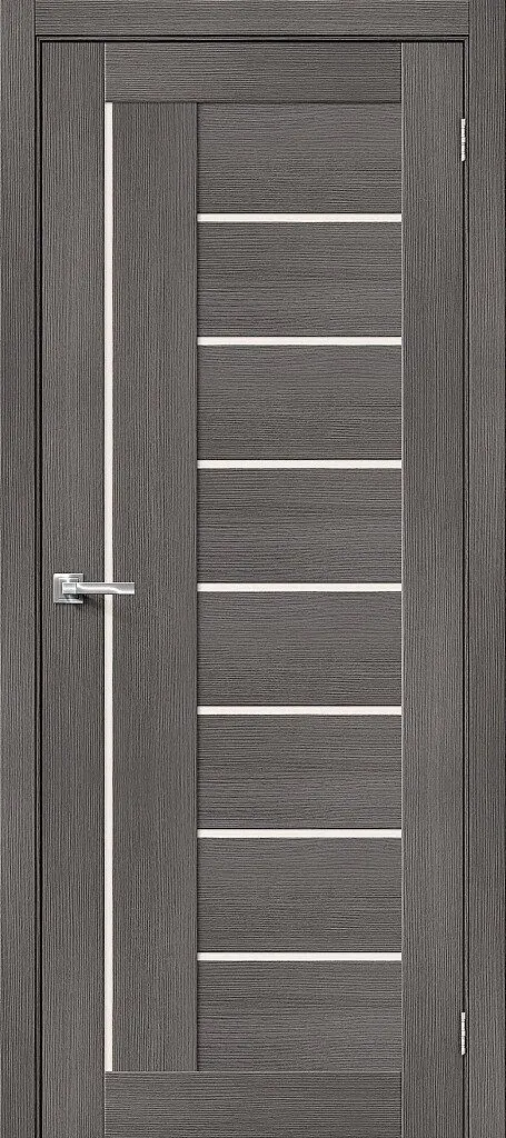 Межкомнатная дверь Браво 29 ПО Grey Melinga Темно-серый Сатинат белый