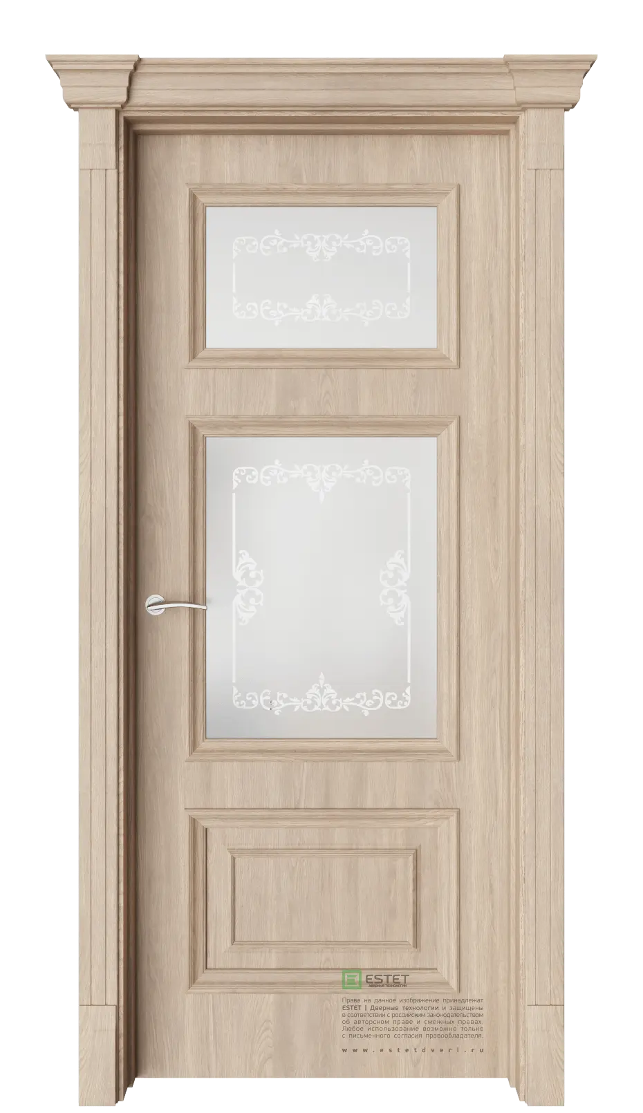 Межкомнатная дверь GE10M Брандо Дуб Сатинат белое сияние 2