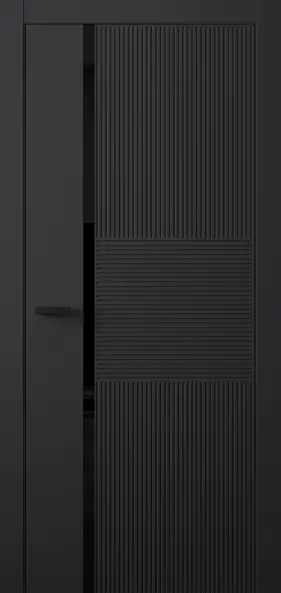Межкомнатная дверь Entro Fashion FS-3 ПО Черный LACOBEL Черный лак