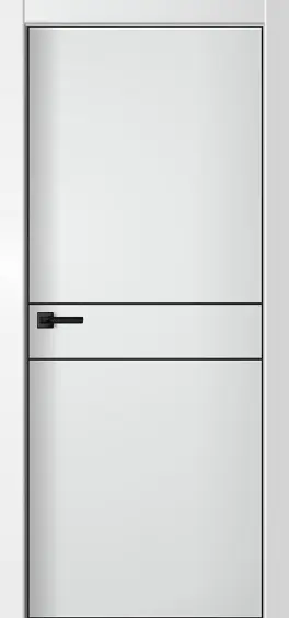 Межкомнатная дверь DG Line-2 AL 4x черная ПГ Вайт Белый