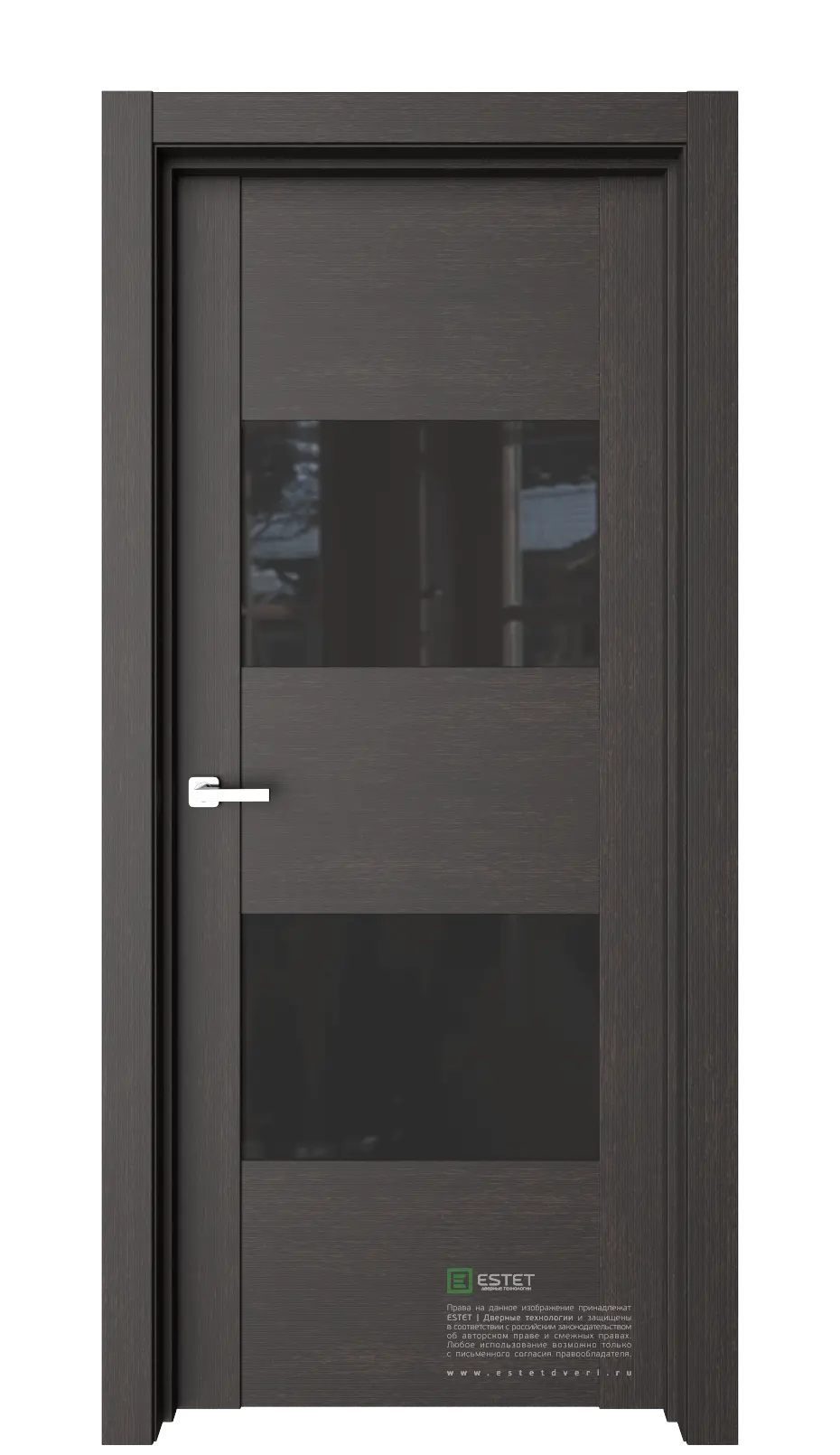 Межкомнатная дверь Тренд Т11 Венге-горизонт Венге Лакобель черный