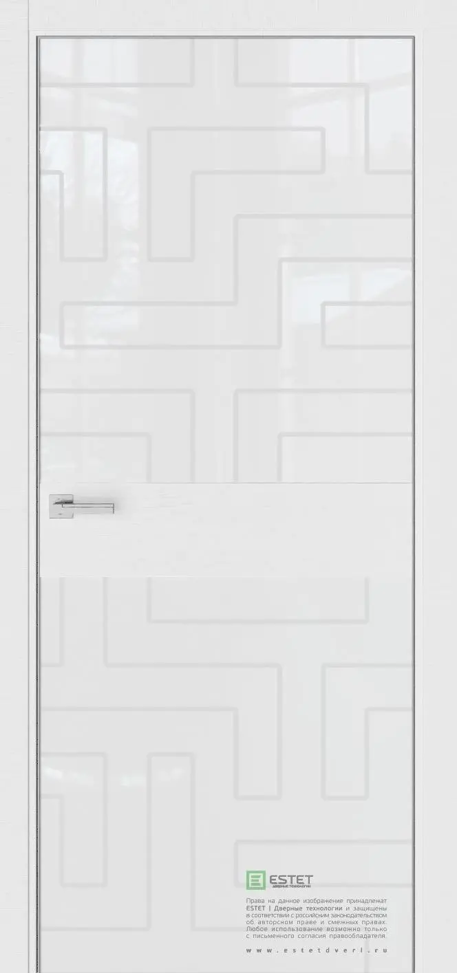 Межкомнатная дверь Урбан US-1 Белый горизонт Белый с текстурой Лакобель Аляска