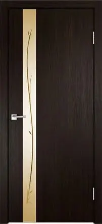 Межкомнатная дверь SMART Z1 Венге ст.зеркало веточки бронза Венге Зеркало веточки бронз