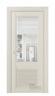 Межкомнатная дверь J4FD Ясень сайлент Ясень Фацет прозрачный